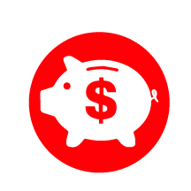 white and grey clipart of a piggy bank.