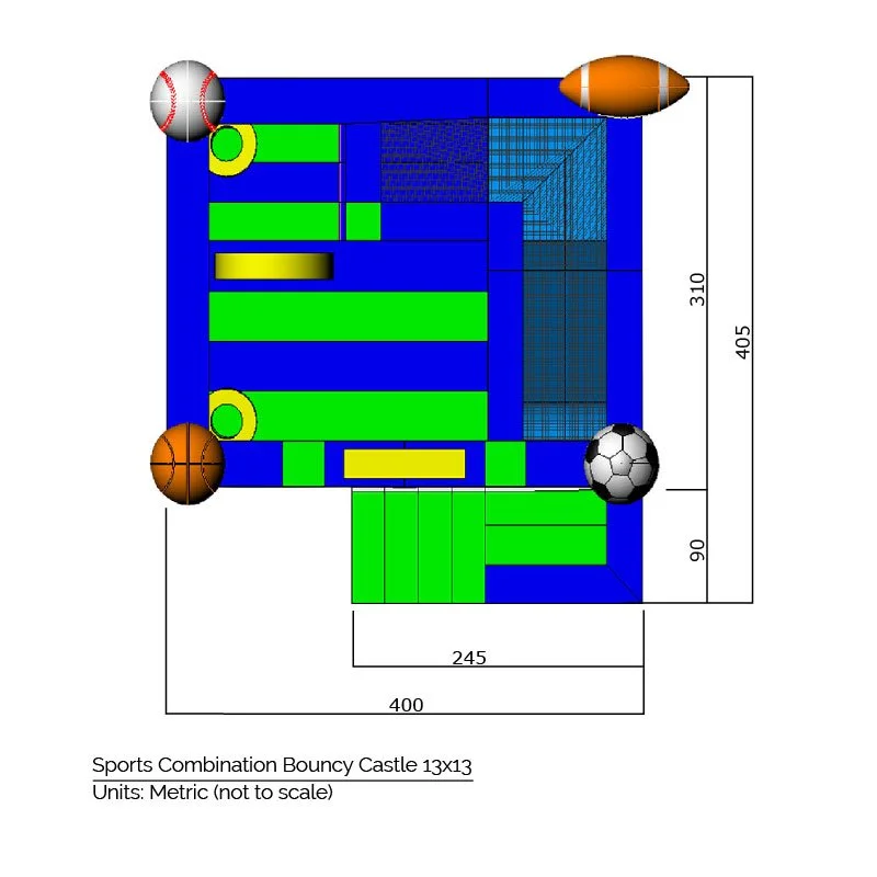13 X 13 Sports Combo Bounce House - Image 8